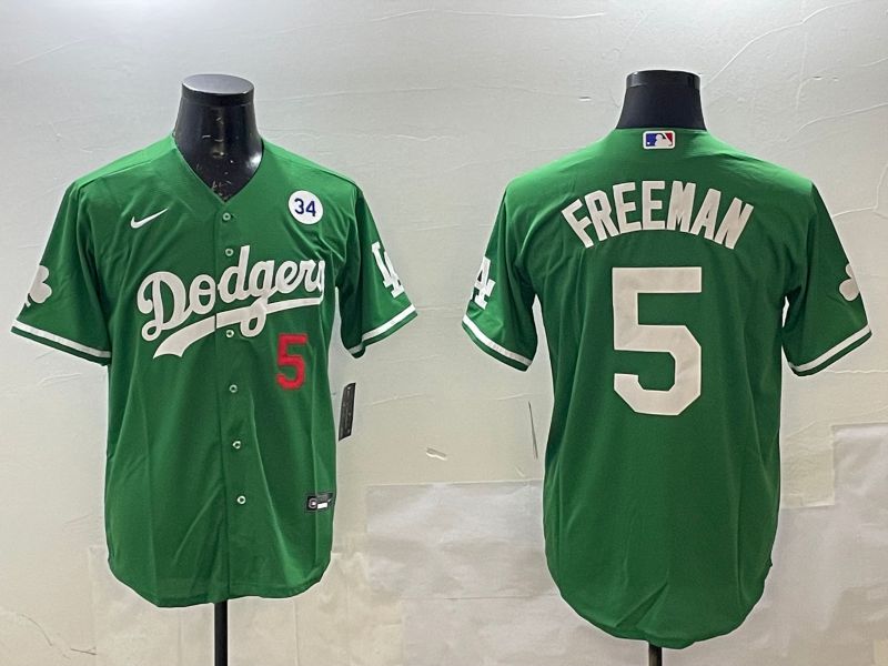 Men Los Angeles Dodgers #5 Freeman Green Fashion 2025 Nike MLB Jersey style 4->los angeles dodgers->MLB Jersey